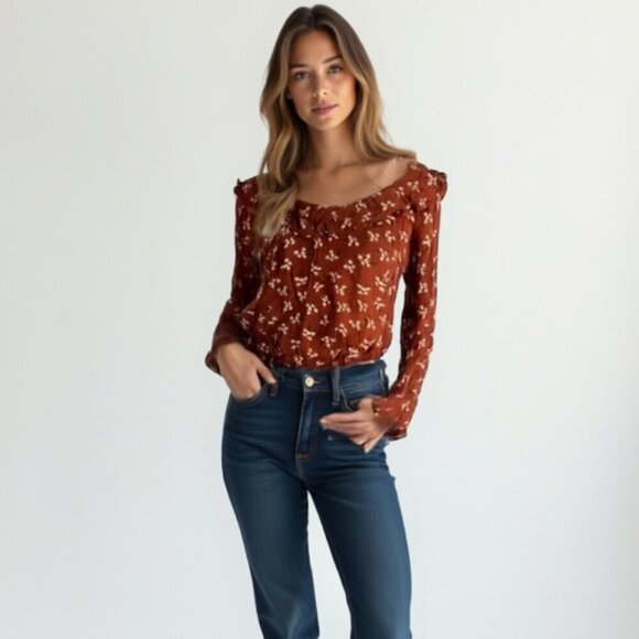 ❤️ American Eagle cropped top XS bell sleeves - Picture 1 of 11